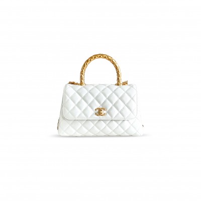 CHANEL 24A CALFSKIN QUILTED TOP HANDLE FLAP BAG 282651 (23*14*8cm)